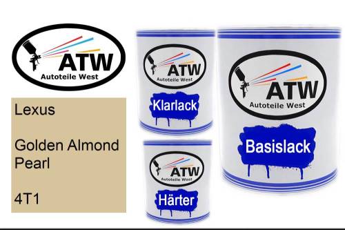 Lexus, Golden Almond Pearl, 4T1: 1L Lackdose + 1L Klarlack + 500ml Härter - Set, von ATW Autoteile West.